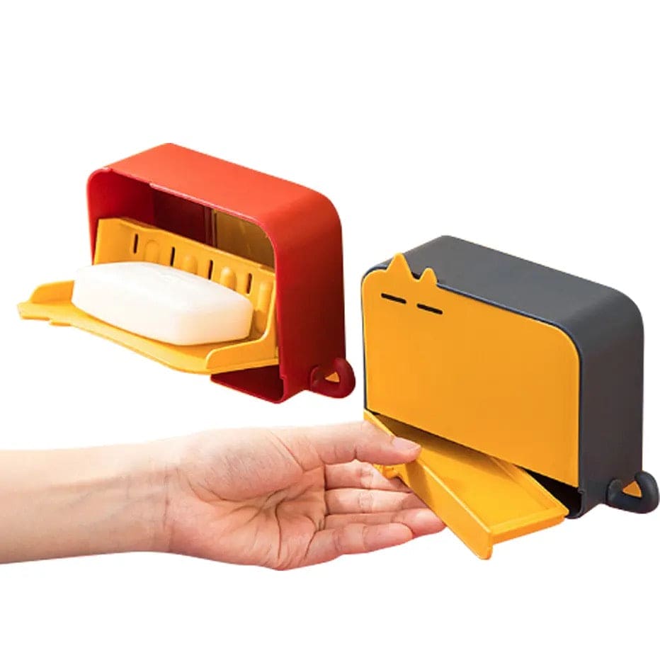Catty Drain Soap Holder, Bathroom Drain Soap Box, Wall Mounted Soap Dish With Cover, Soap Holder For Shower, Multifunctional Flip Top Drain Soap Dish,Punch Free Double Layer Drain Soap Rack, Washbasin Soap Storage Box, Kitchen Bathroom Soap Organizer Catty Drain Soap Holder, Bathroom Drain Soap Box, Wall Mounted Soap Dish With Cover, Soap Holder For Shower, Multifunctional Flip Top Drain Soap Dish,Punch Free Double Layer Drain Soap Rack, Washbasin Soap Storage Box, Kitchen Bathroom Soap Organizer
